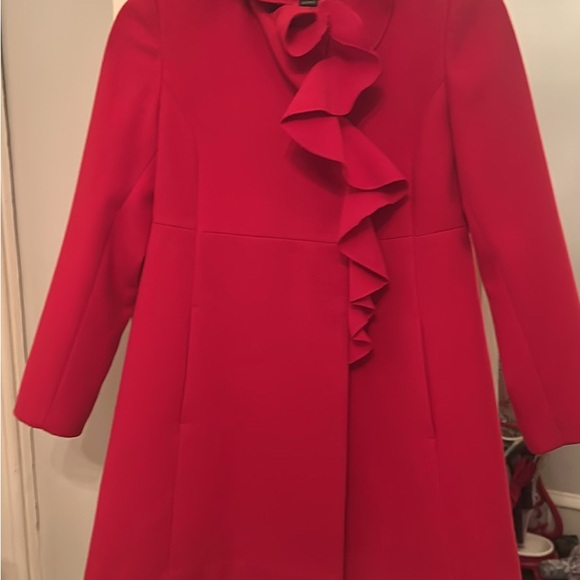 Elegant Red Ruffle Dress - Picture 2 of 5